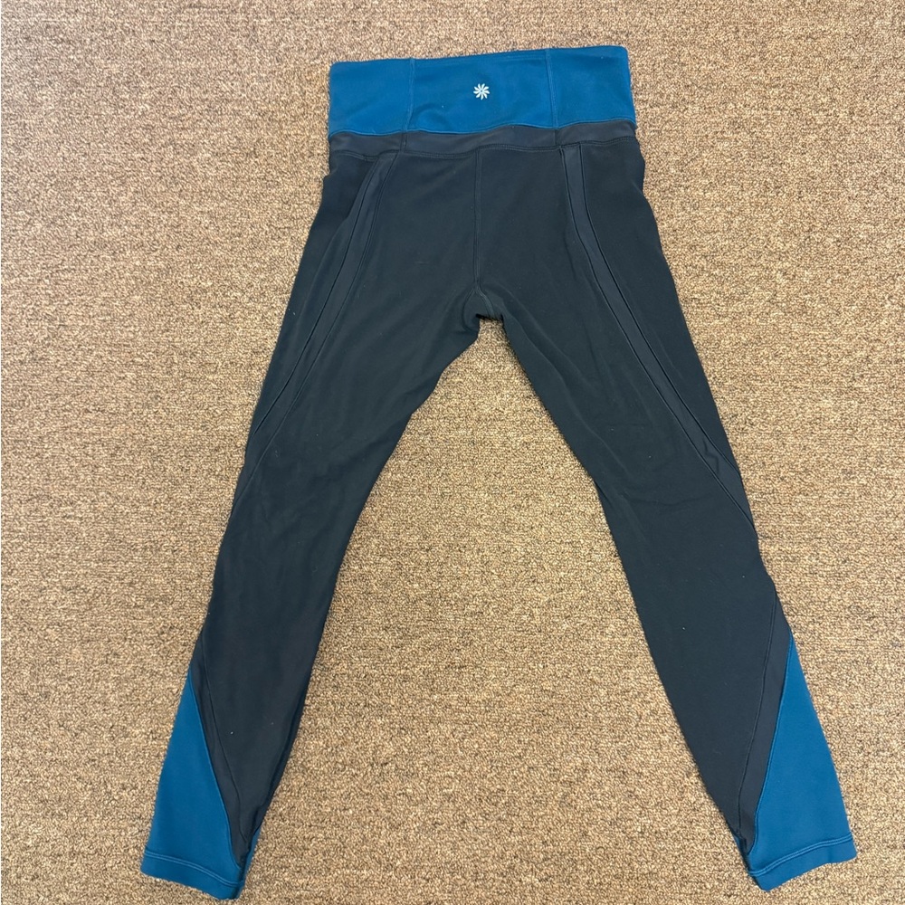 Athleta Leggings in Black and Teal